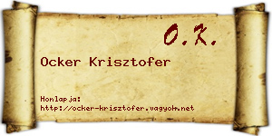 Ocker Krisztofer névjegykártya