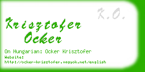 krisztofer ocker business card